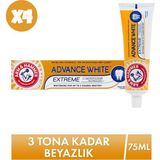 Arm & Hammer 4x75 ml Advance White Extreme 3 Tona Kadar Beyazlatıcı Diş Macunu