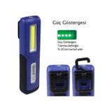Arm Şarjlı Mıknatıslı Led Fener-Lamba Powerbank 240 Lumen Mavi