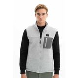 Arma Ar-ma Erkek Gri Polar Yelek Regular Fit Tam Fermuarlı %100 Polyester Softech Kışlık Cepli Baskısız K2642