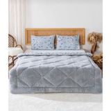 Arma Concept Çift Kişilik Çift Taraflı Welsoft Silikon Yorgan 195X215 + 2 Adet Yastık Kılıfı - 195 x 215 cm - Gri - Mavi