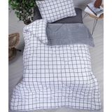 Arma Concept Wellsoft Tek Kişilik Lüx Pamuklu Uyku Seti Desenli Yorgan 155 x 215 cm & Yastık Kılıfı & Lastikli Çarşaf - Antrasit - Beyaz