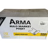 Arma Gülen Yüz Baskılı Rulo Şeffaf Market Poşet Torba -Atlet Poşet -Küçük Boy - 150 Adetlik 10 Rulo