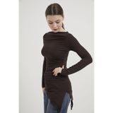 Arma Life ARMALIFE 10532 KAYIK YAKA DANTEL DETAYLI ETEĞİ ASİMETRİK KADIN BLUZ