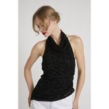 Arma Life ARMALIFE 1710 HALTER YAKA FLOK BASKI KOLSUZ TÜL KADIN BLUZ