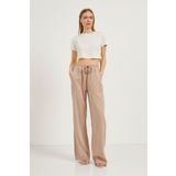 Arma Life Kadın Bel Lastik Baggy Fit Camel Palazzo Pantolon