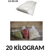 Arma Naksan 0,5 kg Lik Şeffaf Naylon Torba Bakliyat Poşeti 15CM x 30CM- 20 kg