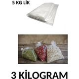 Arma Naksan Beş kg Lik Şeffaf Naylon Torba Bakliyat Poşeti 30CM x 50CM-3 kg