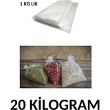Arma Naksan Bir kg Lik Şeffaf Naylon Torba Bakliyat Poşeti 20CM x 30CM- 20 kg