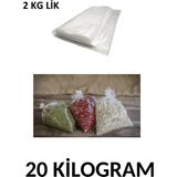 Arma Naksan Iki kg Lik Şeffaf Naylon Torba Bakliyat Poşeti 23CM x 36CM- 20 kg