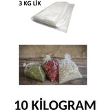 Arma Naksan Üç kg Lik Şeffaf Naylon Torba Bakliyat Poşeti 25CM x 40CM- 10 kg