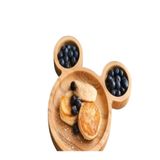 AR&MA WOOD Ahşap Ayıcık Figürlü 3 Bölmeli Doğal Bebek & Çocuk Mama Tabağı