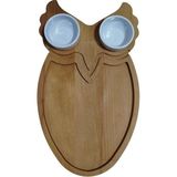 AR&MA WOOD Ahşap Baykuş Kahvaltı Tabağı, Servis Tabağı, Patates Kızartması Sunumluk, Çerezlik - 31X18 cm