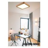 AR&MA WOOD Ahşap Çerçeve Tavan Led Aydınlatma Avize 30*30 Cm Salon Yatak Odası Mutfak 3200k Gün Işiği Renk