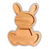 AR&MA WOOD Ahşap Tavşan Figürlü Kayın Çerezlik - Kahvaltılık ve Servis - Sunum Tabağı - 30 x 20 cm