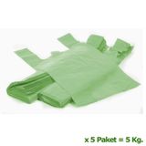 Arma Yeşil Market Poşeti Torbası - Hışır Atlet Poşet - Büyük Boy - 30 x 60 Cm. - 5 Kg.