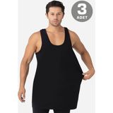 Arma Yıldız Erkek Siyah Büyük Beden Atlet 3'lü Paket %100 Pamuklu Penye - 5XL