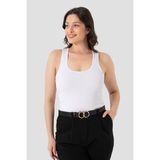 Arma Yıldız Kadın Fitilli Görünümlü Kalın Askılı Basic Beyaz Atlet - 2XL