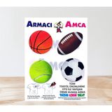 Armacı Amca Ütü Ile Yapışan 4 Adet Örme Kumaş Arma Yırtık Kapatıcı Pratik Yama Tekstil Patch Futbol Baketbol Amerikan Futbolu Tenis Topu