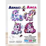 Armacı Amca Ütü Ile Yapışan 4 Adet Örme Kumaş Arma Yırtık Kapatıcı Pratik Yama Tekstil Patch Rengarenk Sevimli At Lar