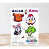 Armacı Amca Ütü Ile Yapışan 4 Adet Örme Kumaş Arma Yırtık Kapatıcı Pratik Yama Tekstil Patch Sevimli Hayvan Kafalar Ayı Tavuk Zebra Timsah