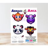 Armacı Amca Ütü Ile Yapışan 4 Adet Örme Kumaş Arma Yırtık Kapatıcı Pratik Yama Tekstil Patch Sevimli Hayvan Kafalar