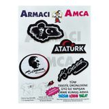 Armacı Amca Ütü İle Yapışan Örme Kumaş Arma Pratik Yama Tekstil Patch Atatürk Ata Portre Ata Yazı