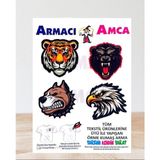 Armacı Amca Ütü Ile Yapışan Örme Kumaş Arma Yırtık Kapatıcı Pratik Yama Tekstil Patch Agresif Sinirli Hayvan Kafa Lar Kaplan Ayı Doberman Şahin