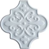 Armada Çini 12x12 Ottoman Çiçekli Arabesk Beyaz Çini Seramik Karo