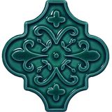 Armada Çini 12x12 Ottoman Çiçekli Arabesk Yeşil Çini Seramik Karo