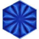 Armada Çini 15x17 cm Çiçekli Kobalt Desen Altıgen Çini Seramik Karo