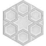 Armada Çini 15x17 cm Rölyefli Yıldız Beyaz Altıgen Çini Karo