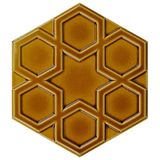 Armada Çini 15x17 cm Rölyefli Yıldız Karamel Altıgen Çini Karo