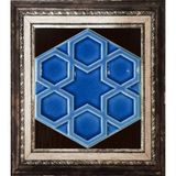 Armada Çini 15x17 cm Rölyefli Yıldız Kobalt Altıgen Çini Karo