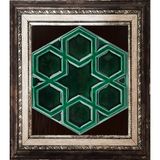 Armada Çini 15x17 cm Rölyefli Yıldız Yeşil Altıgen Çini Karo