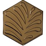 Armada Çini 15x17 cm Yaprak Bronz Altıgen Seramik