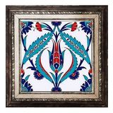 Armada Çini 20x20 Cm Ac 2 Kırmızı Lale Desenli İznik Çini Seramik Pano