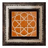 Armada Çini 20x20 cm Rölyefli Karamel Selçuk Yıldızı Deseni Çini Karo