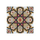 Armada Çini 20x20 cm SP 72 Sarı Türk-Türkmen Yıldızı Desenli Kütahya İznik Çini Karo Seramik