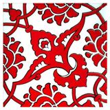 Armada Çini 20x20 cm SP 83 Kırmızı Beyaz Kütahya İznik Rumi Osmanlı Desenli Seramik Çini Karo