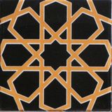 Armada Çini 20x20 cm SP 89-v Sarı Selçuklu Türkmen Yıldızı Kütahya İznik Çini Karo Seramik