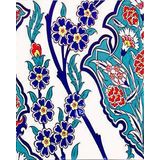 Armada Çini 20X25 cm AC 1013 Kütahya Cami Çinisi Osmanlı Desenli Seramik Çini Karo