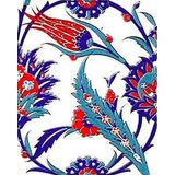 Armada Çini 20X25 cm AC 313 Kütahya Cami Çinisi Hançer Desenli Seramik Çini Karo