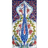 Armada Çini 20X40 Cm Ed 157 Selvi Eldekoru Çini Pano