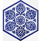 Armada Çini 21X23 cm Al 2 Selçuklu Desenli Seramik Altıgen Çini Karo