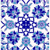 Armada Çini Ac 10 20x20 cm Selçuk Mavi Çiçek Desenli Kütahya Çini