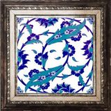 Armada Çini Ac 32 Selçuklu Mavi Beyaz Kütahya Çini 20x20 cm Pano