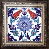 Armada Çini Ac 4 İznik Lale Desen Kütahya Çini 20x20 cm Seramik Pano
