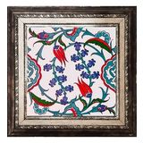 Armada Çini Ac 5 20x20 cm İznik Dönence Çiçek Desenli Çini Karo