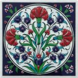 Armada Çini ED 105 Üç Karanfil El Dekoru 10x10 cm Çini