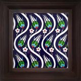 Armada Çini ED 317 20x20 cm Kobalt Sarmaşık Lale Kütahya Çini Pano